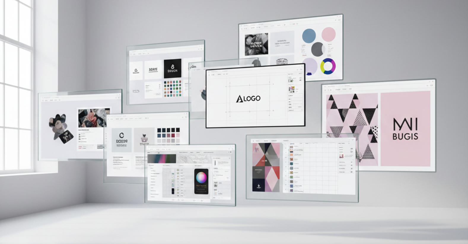 Professional graphic designing services including logo design, branding, social media creatives, and marketing visuals