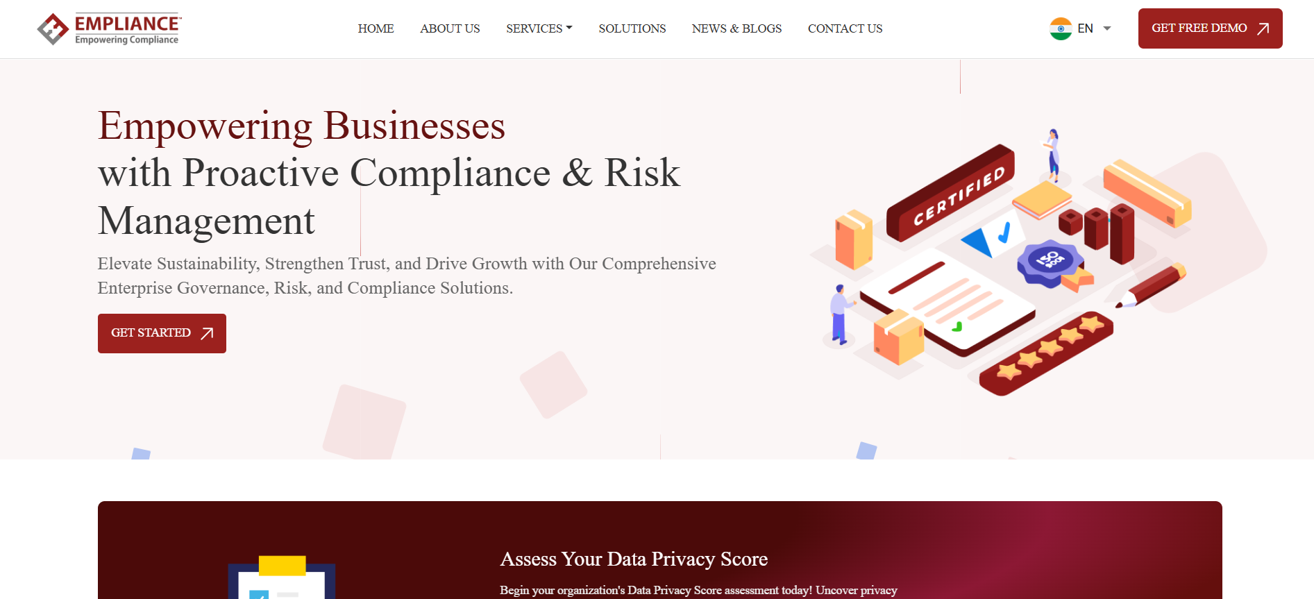 Empliance Technologies corporate website design and development