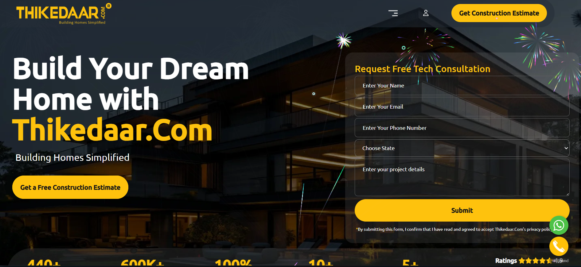 Thikedaar construction company website design and development
